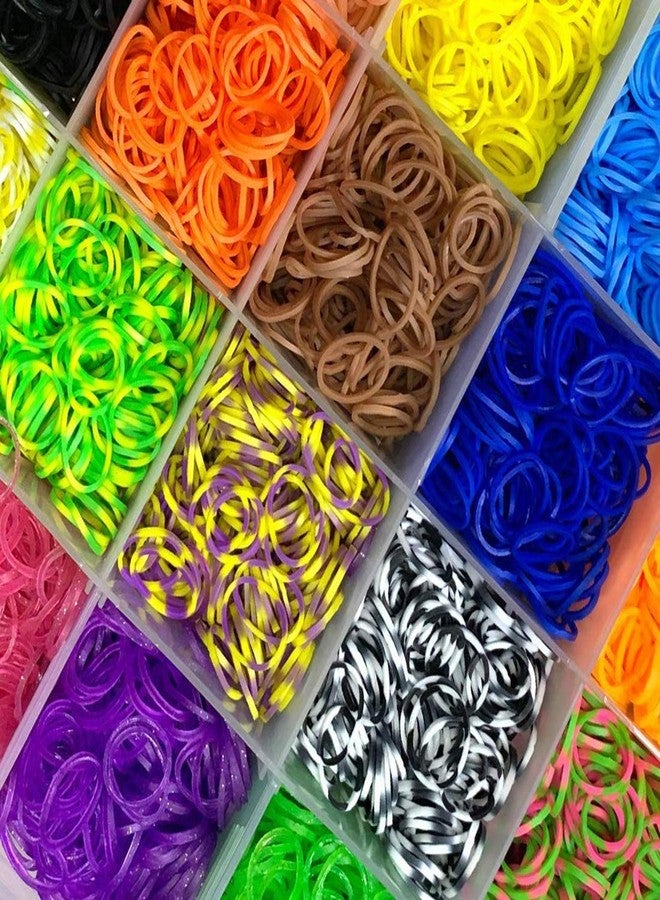 QWICK CLICK Fruit Shape Diy Loom Band Kit With Colorful Rubber Bands Rainbow Color Rubber Loom Bands Refills Kit Set Storage Box For Kids Party Diy Crafting Bracelets Toys Gifts, Multicolor (Loom Band Kit Big) - Image 5